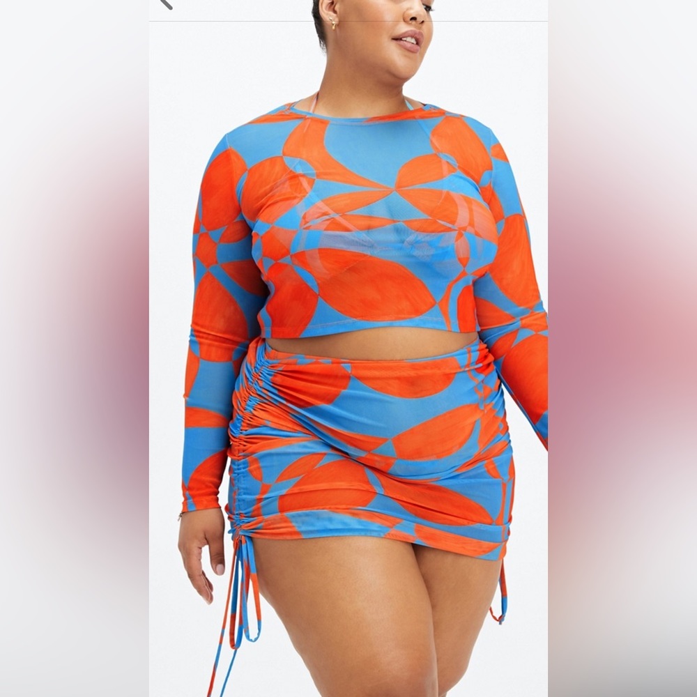 Fabletics Mesh Top and Skirt Set